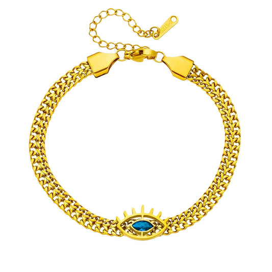 18K gold plated Stainless steel  Evil Eye bracelet