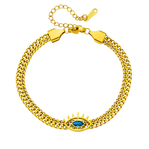 18K gold plated Stainless steel  Evil Eye bracelet