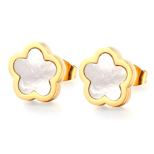 18K gold plated Stainless steel  Flowers earrings