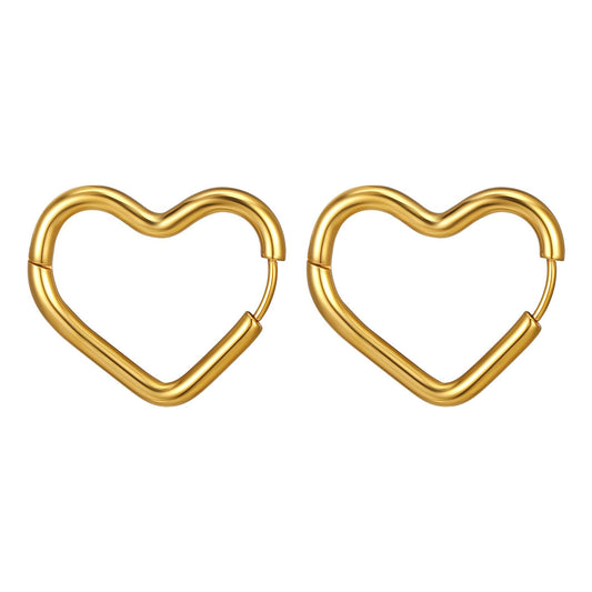 18K gold plated Stainless steel  Hearts earrings