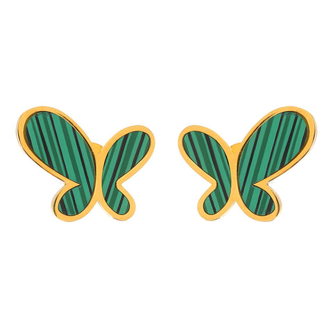 18K gold plated Stainless steel  Butterflies earrings