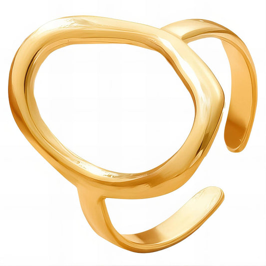 18K gold plated Stainless steel  Letter O finger ring