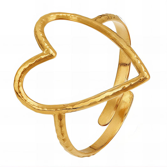 18K gold plated Stainless steel  Heart finger ring