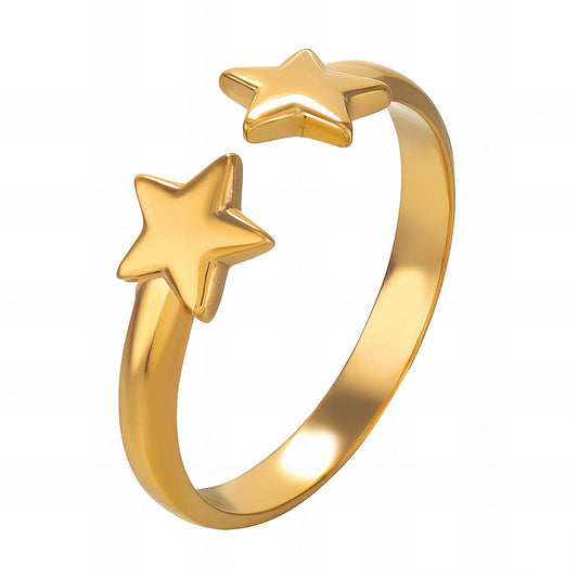 18K gold plated Stainless steel  Stars finger ring