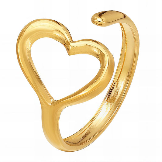 18K gold plated Stainless steel  Heart finger ring