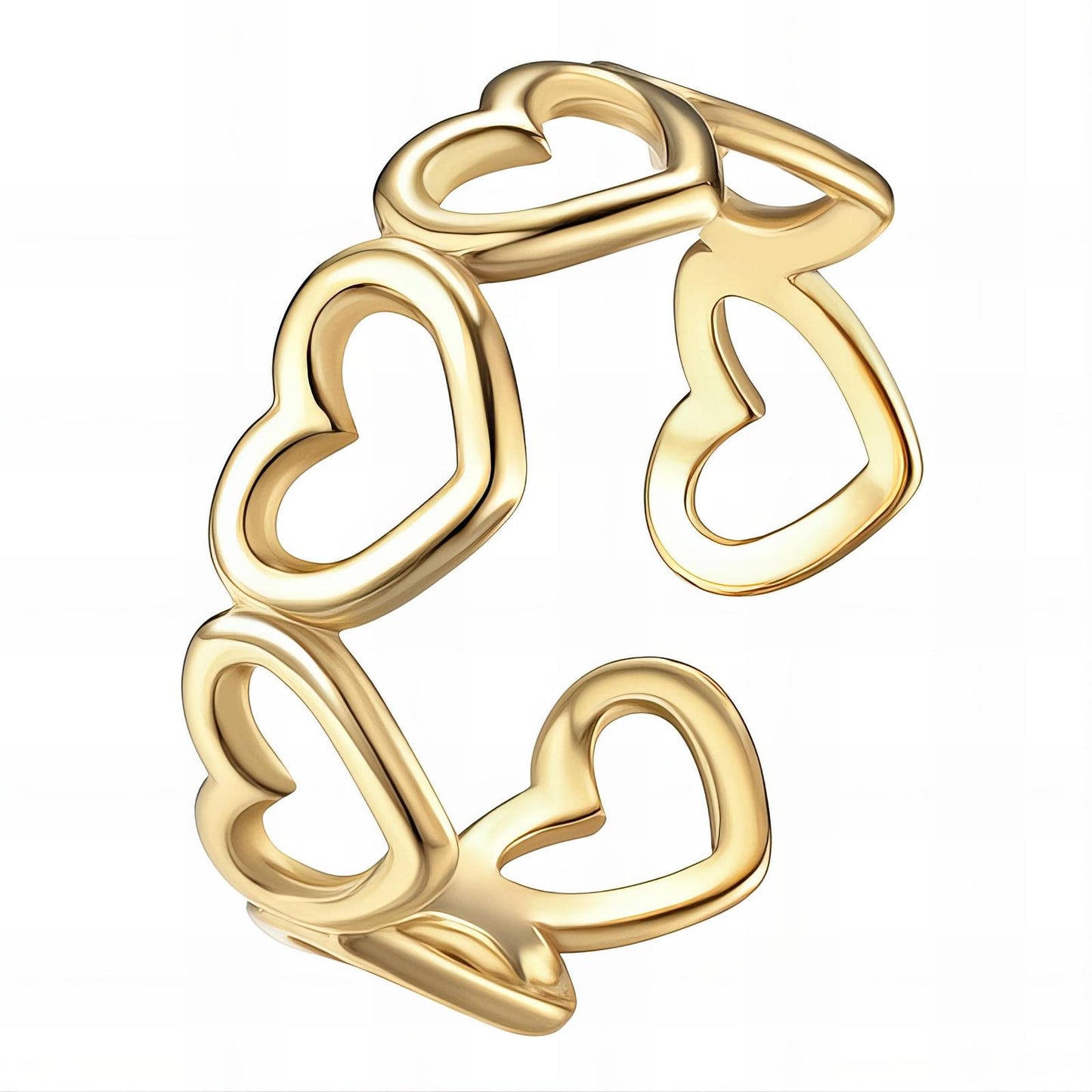 18K gold plated Stainless steel  Hearts finger ring