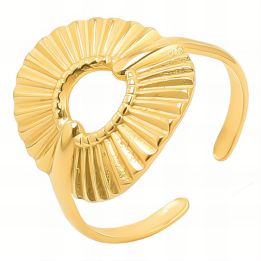 18K gold plated Stainless steel  Flower finger ring