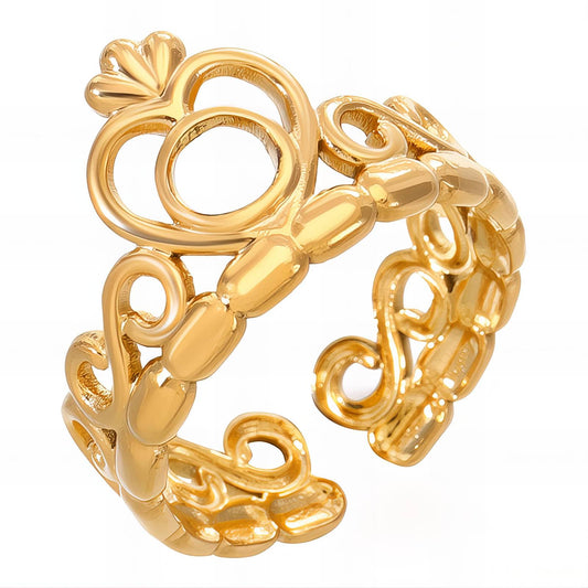 18K gold plated Stainless steel  Heart finger ring