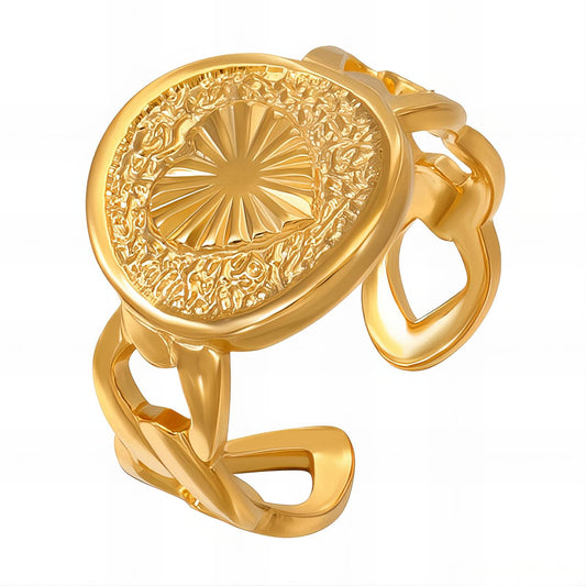 18K gold plated Stainless steel  Heart finger ring