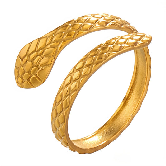 18K gold plated Stainless steel  Snake finger ring