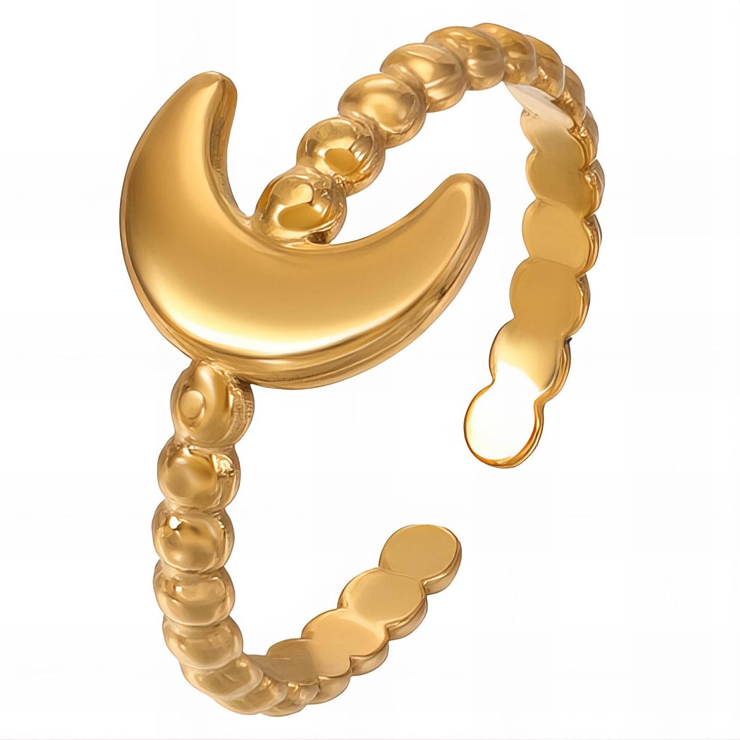 18K gold plated Stainless steel  Crescent finger ring