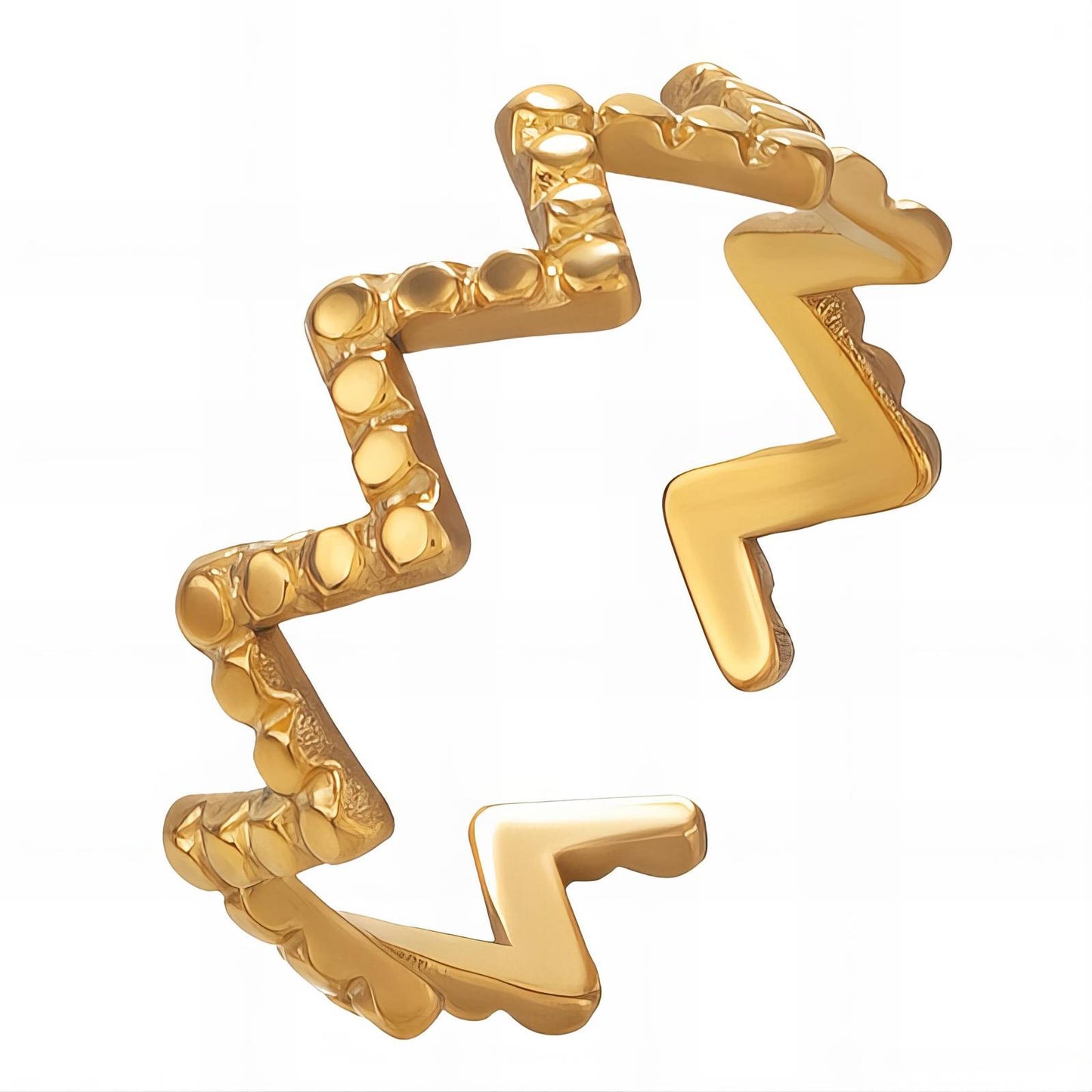 18K gold plated Stainless steel  Letter V finger ring