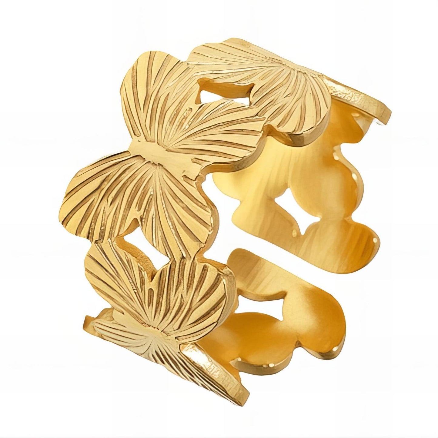 18K gold plated Stainless steel  Butterflies finger ring