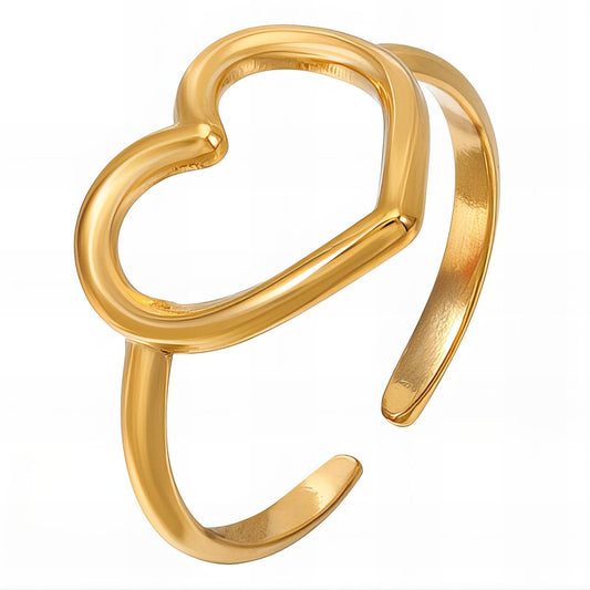 18K gold plated Stainless steel  Heart finger ring