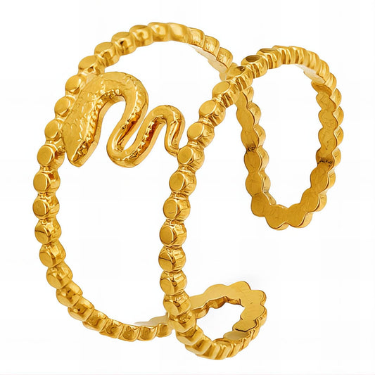 18K gold plated Stainless steel  Snake finger ring