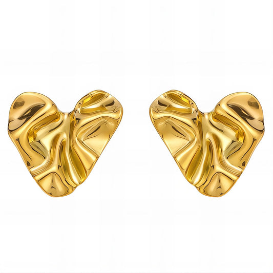 18K gold plated Stainless steel  Hearts earrings