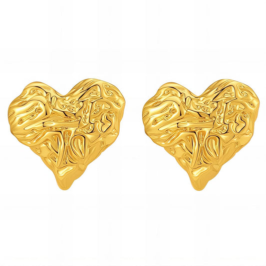 18K gold plated Stainless steel  Hearts earrings