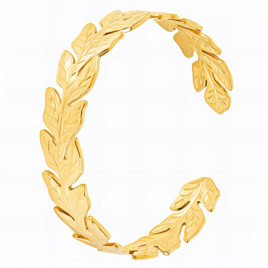 18K gold plated Stainless steel  Leafs bracelet