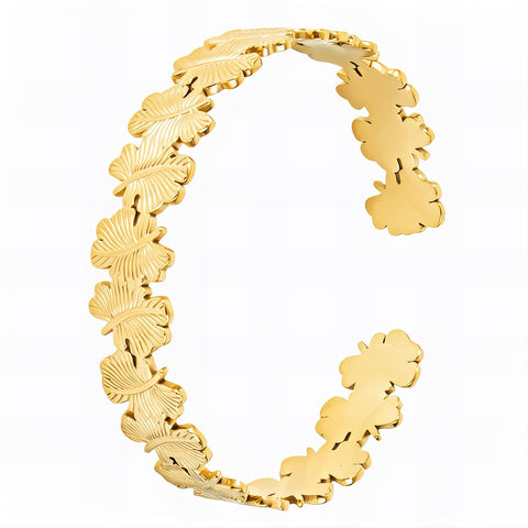 18K gold plated Stainless steel  Leafs bracelet