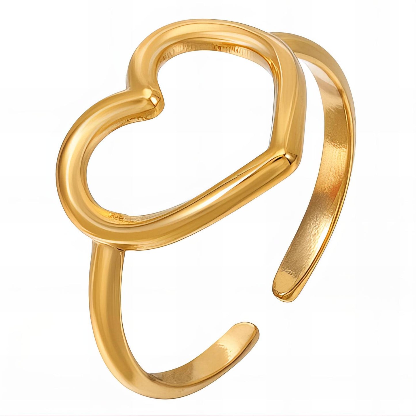 18K gold plated Stainless steel  Heart finger ring