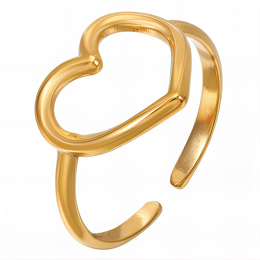 18K gold plated Stainless steel  Heart finger ring