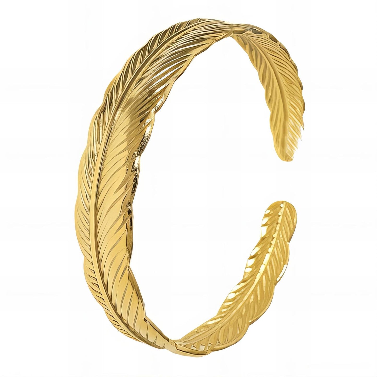 18K gold plated Stainless steel  Feather bracelet