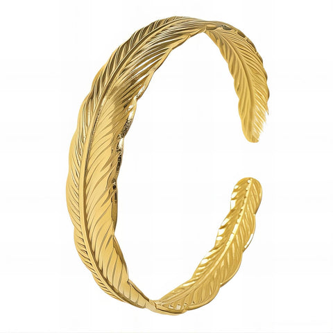 18K gold plated Stainless steel  Feather bracelet
