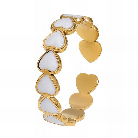 18K gold plated Stainless steel  Hearts finger ring