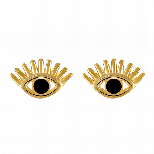 18K gold plated Stainless steel  Evil Eyes earrings