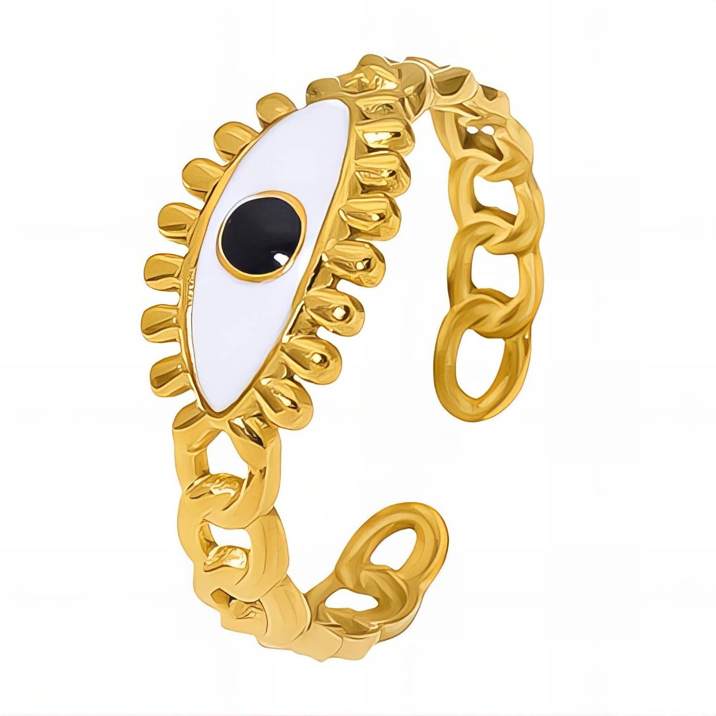 18K gold plated Stainless steel  Evil Eye finger ring