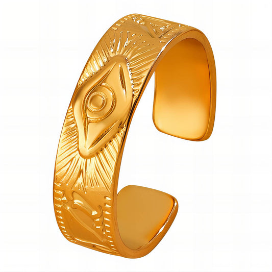 18K gold plated Stainless steel  Evil Eye finger ring