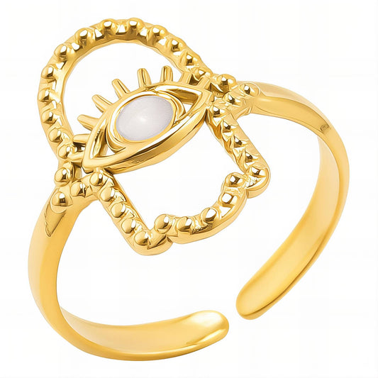 18K gold plated Stainless steel  Evil Eye finger ring