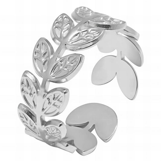 Stainless steel  Leafs finger ring