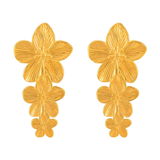 18K gold plated Stainless steel  Flowers earrings