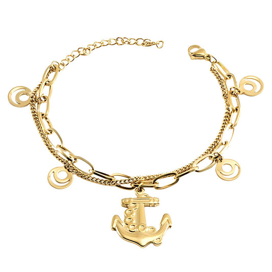 18K gold plated Stainless steel  Anchor bracelet