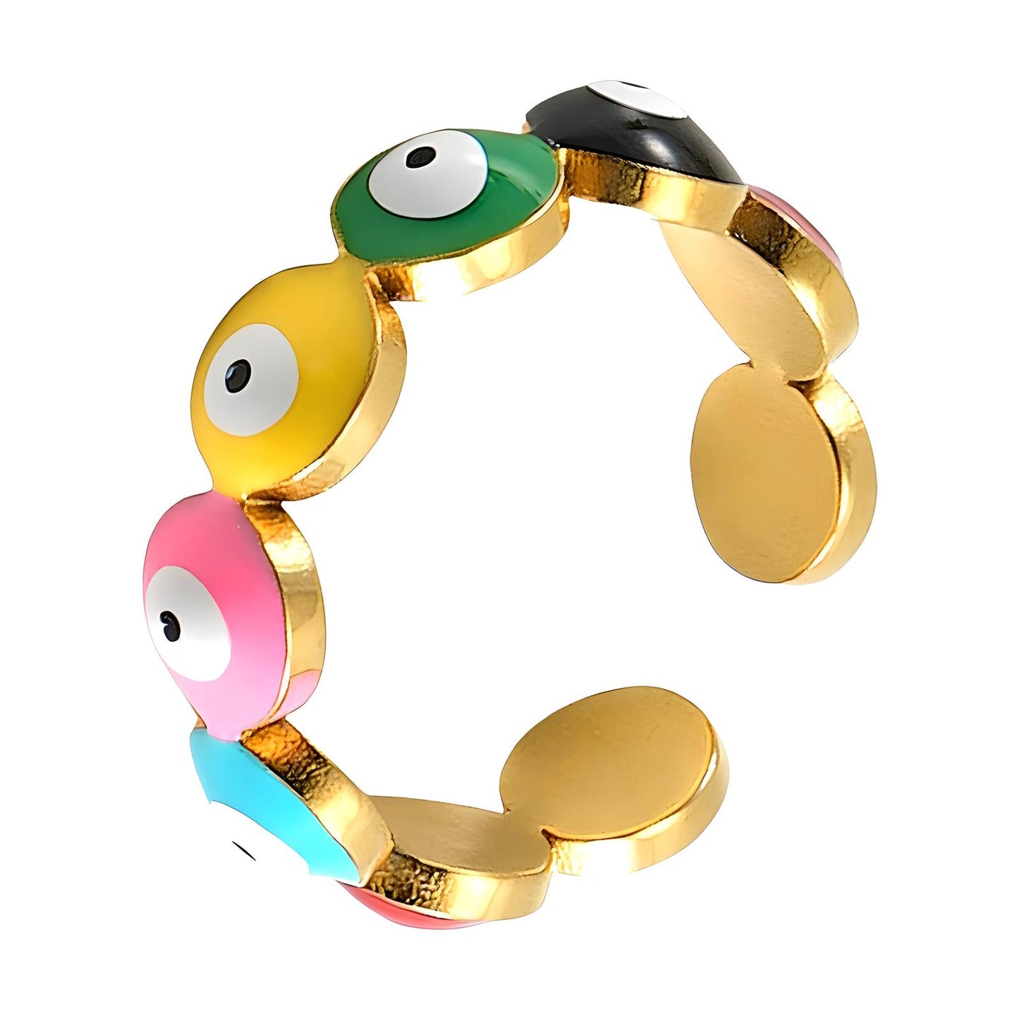 18K gold plated Stainless steel  Evil Eyes finger ring