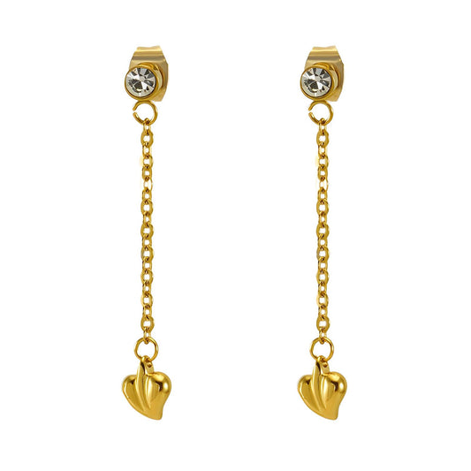 18K gold plated Stainless steel  Hearts earrings