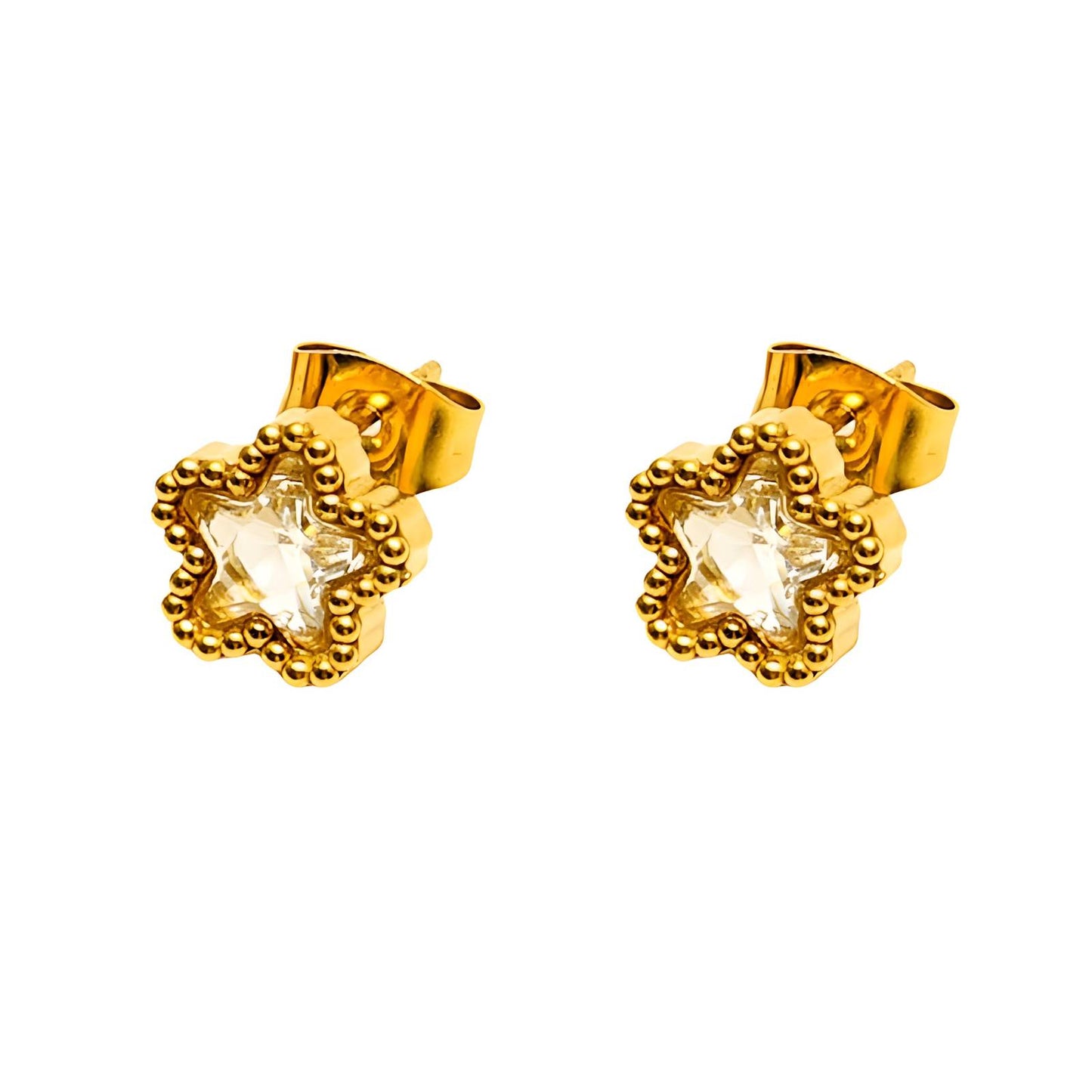 18K gold plated Stainless steel  Flowers earrings