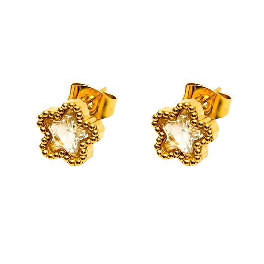 18K gold plated Stainless steel  Flowers earrings