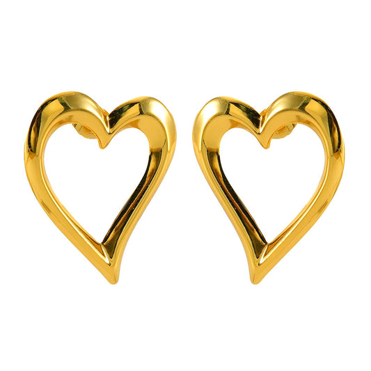 18K gold plated Stainless steel  Hearts earrings