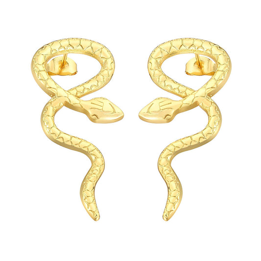 18K gold plated Stainless steel  Snakes earrings