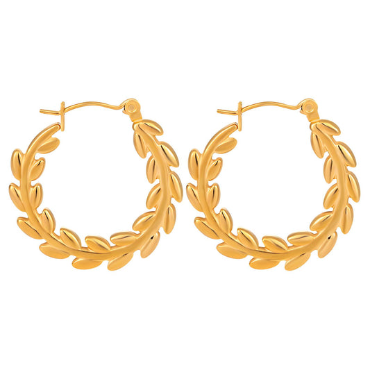 18K gold plated Stainless steel  Leafs earrings