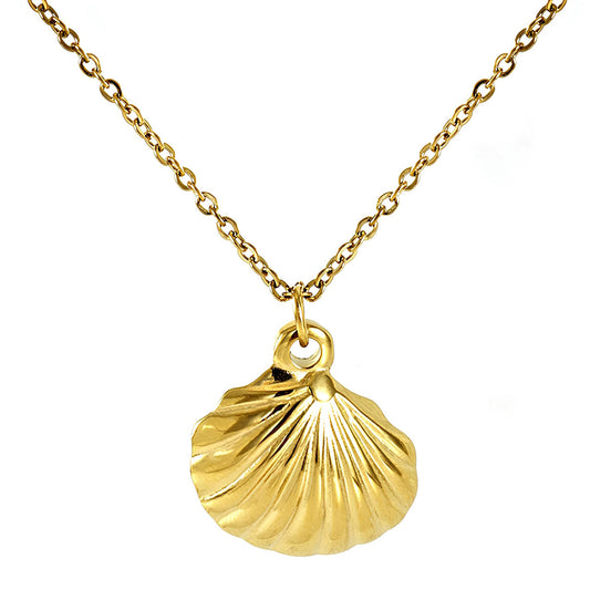 18K gold plated Stainless steel  Seashells necklace