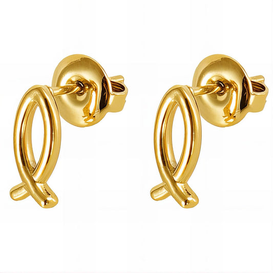 18K gold plated Stainless steel  Fishs earrings