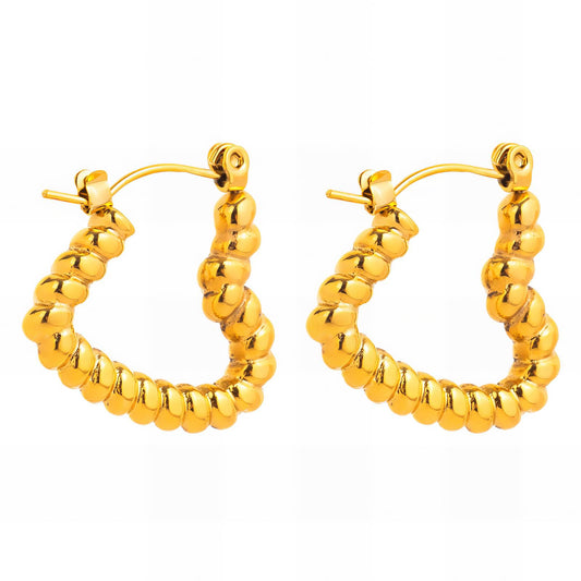 18K gold plated Stainless steel  Hearts earrings