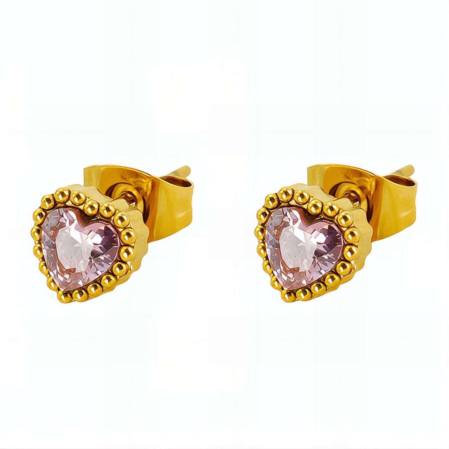18K gold plated Stainless steel  Hearts earrings