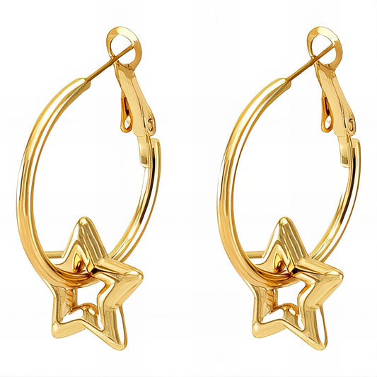 18K gold plated Stainless steel  Stars earrings