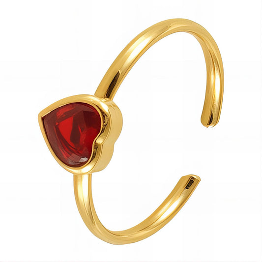 18K gold plated Stainless steel  Heart finger ring