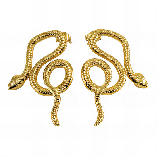 18K gold plated Stainless steel  Snakes earrings