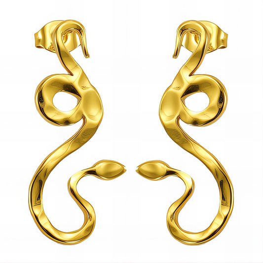 18K gold plated Stainless steel  Snakes earrings